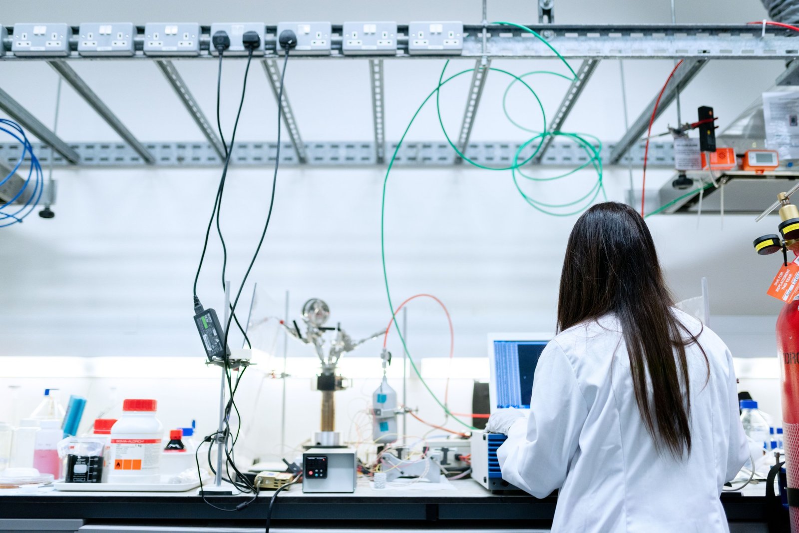 Engineers collaborating in a modern technology laboratory